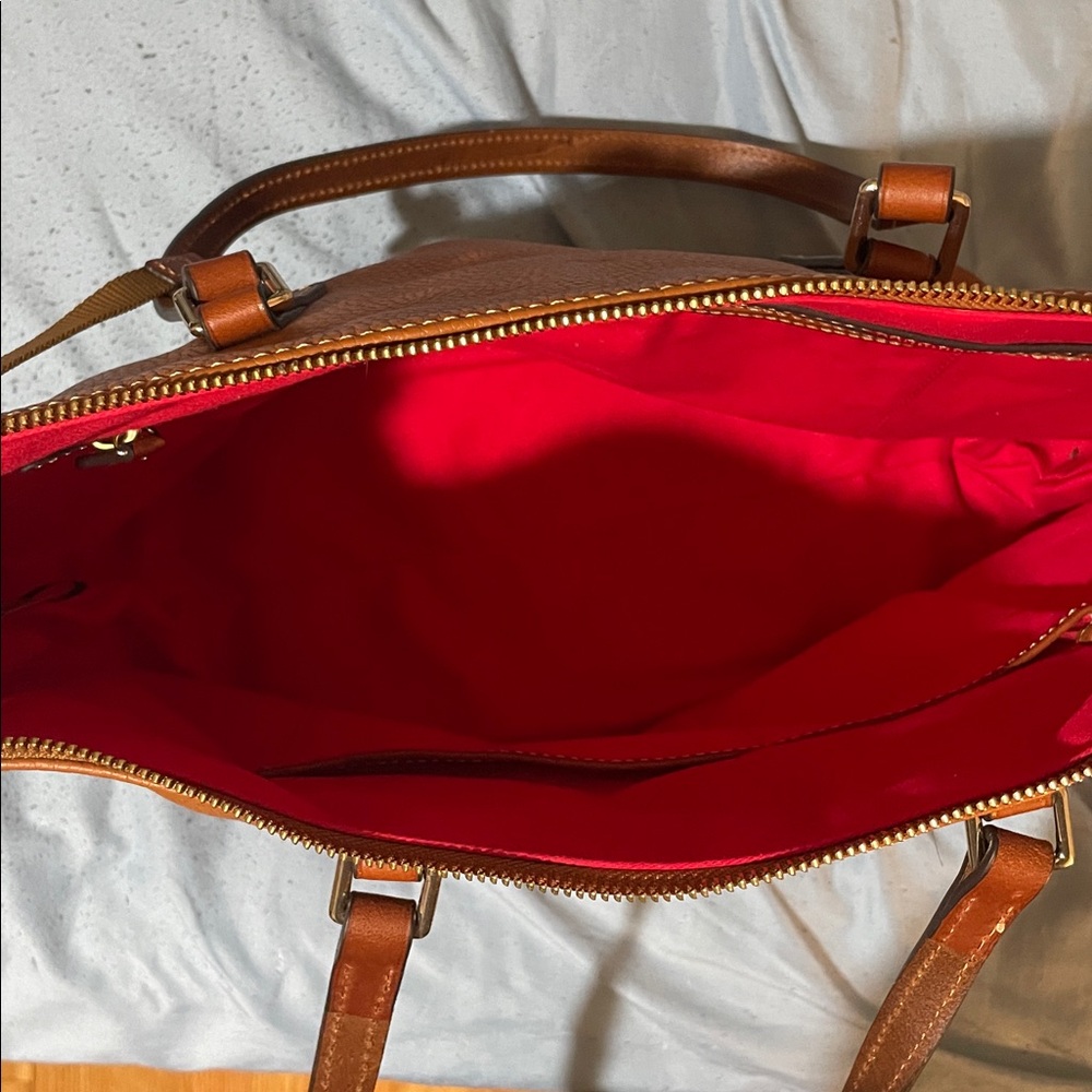 Dooney & Bourke Caramel Leather Tote - Picture 2 of 3